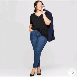 Women's Skinny Jeans Ava & Viv Dark Blue Denim plus size 22W women